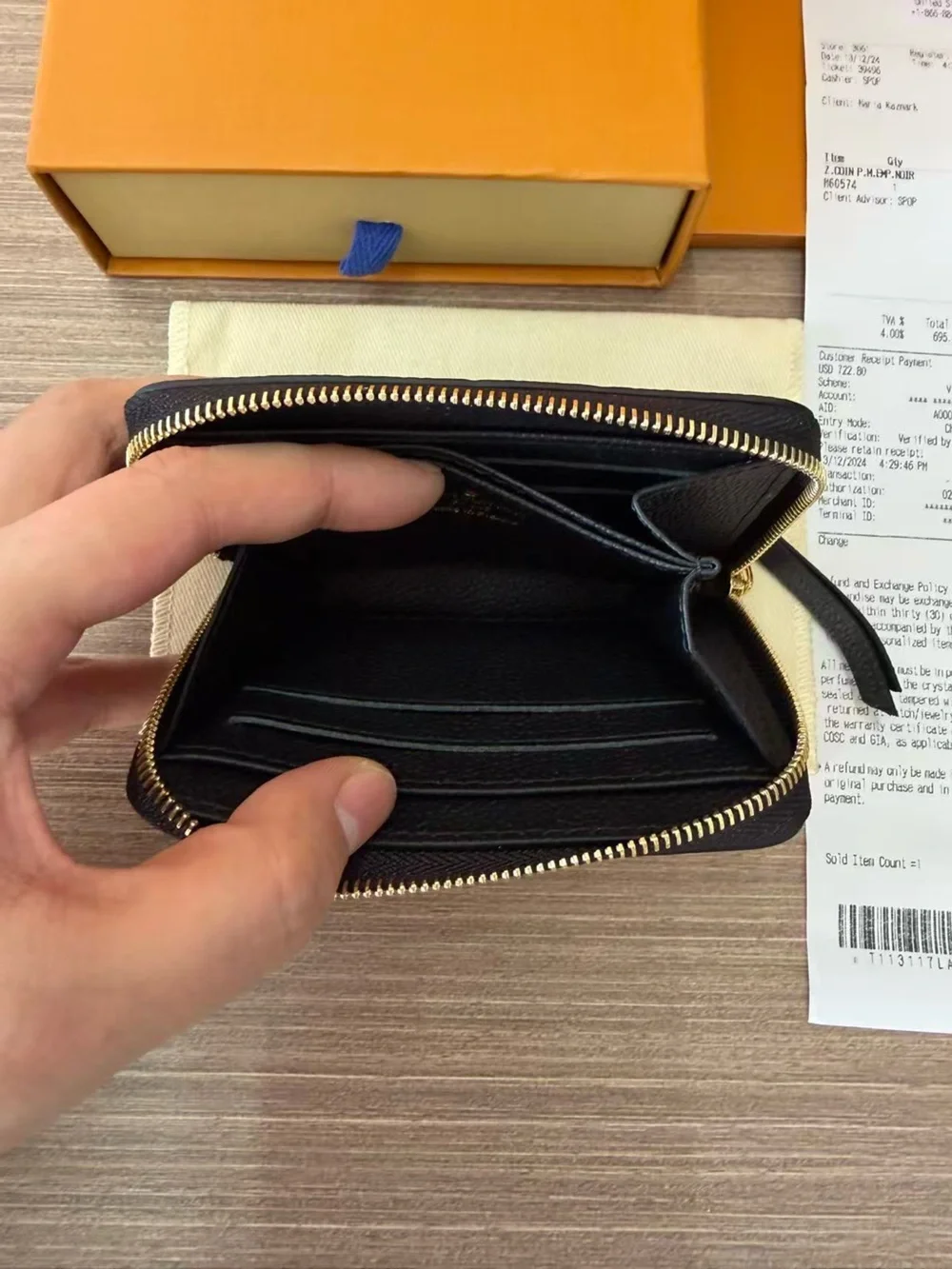 Louis Vuitton Black Embossed Monogram Zip Wallet